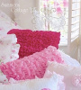 ROMANTIC SHADES OF PINK RUFFLES & FLOWERS ROSES PILLOWS COTTAGE HOMES